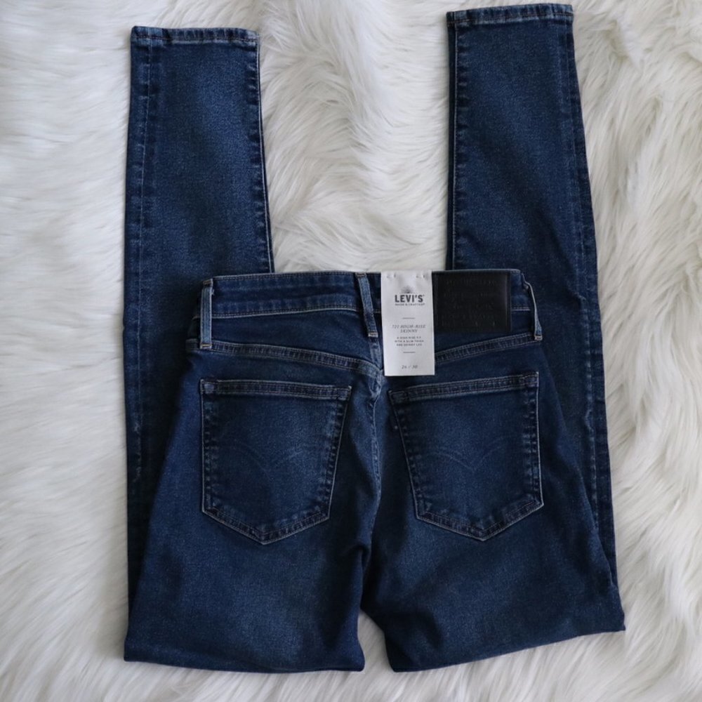 NEW Levi's Jeans Made & Crafted High Waisted Dark Wash Skinny - Picture 7 of 8